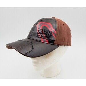 The Texas Chainsaw Massacre Brown Baseball Cap Hat Leather Face Virtis One Size